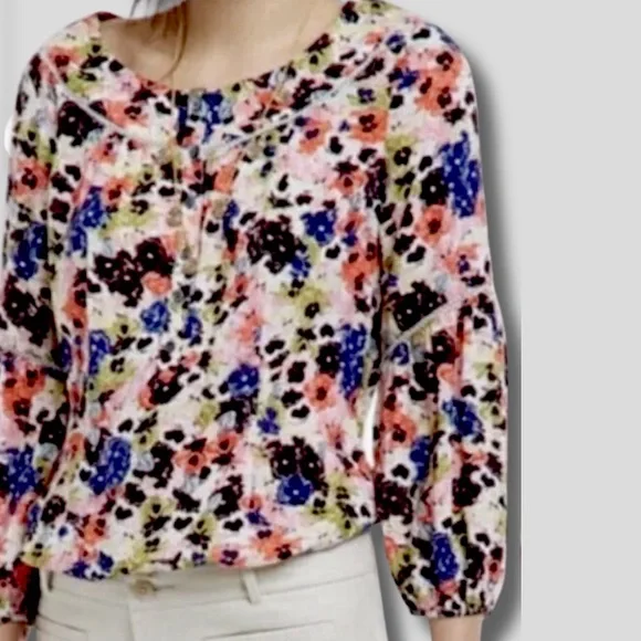Anthropologie MAEVE Flowy Floral Boho Blouse - Picture 3 of 11